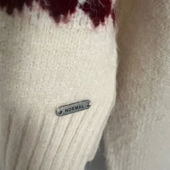 The Normal Brand Cream and Maroon Patterned Sweater - Picture 4 of 4